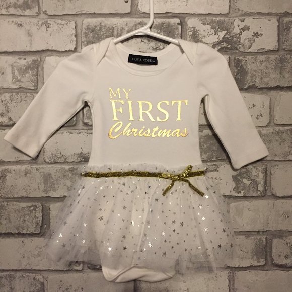 "MY FIRST Christmas" Baby Girl's Dress 6-12 Months - Picture 1 of 4